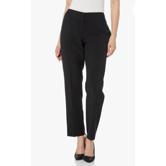 LE SUIT Women's Flat Front Straight Suit Pants Black Size 22W Plus High Rise NWT - Picture 1 of 12